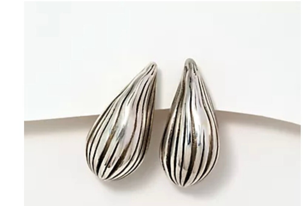 Or Paz Bumby Textured Teardrop Stud Earrings, Sterling Silver